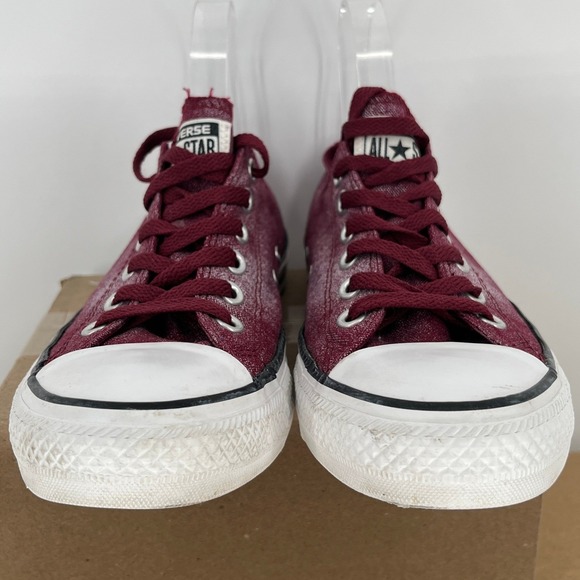 Converse Chuck Taylor All Star Low Top Burgundy Canvas Sneakers Womens 8 - Picture 8 of 15